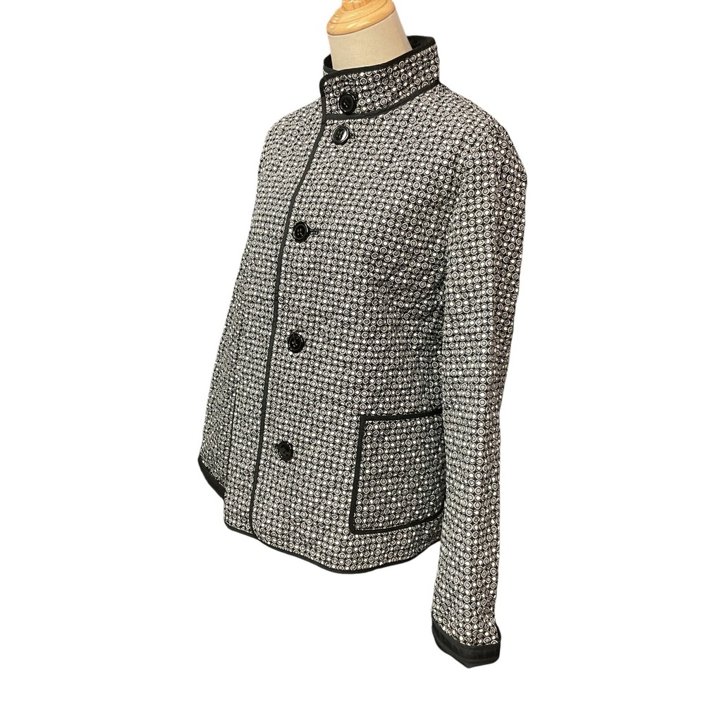 Talbots Women's Geometric Print Reversible Lightweight Quilted Jacket Size Large - Picture 4 of 16
